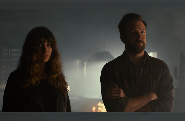 Anne Hathaway and Jason Sudeikis have "Colossal" problems. (Neon)