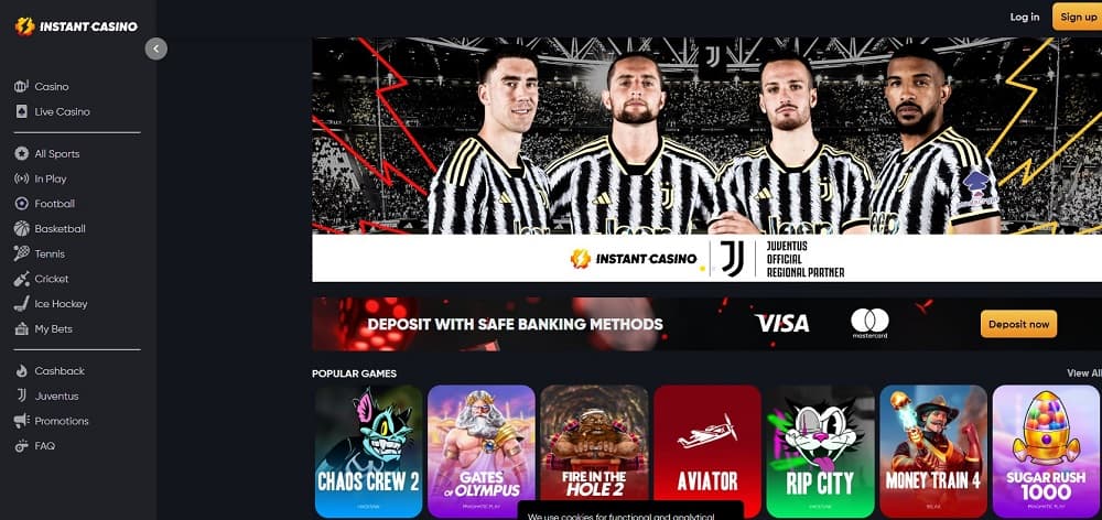 Instant Casino crypto casino site offering huge bonuses and quick withdrawals